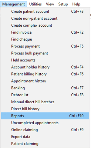 Navigate to management reports