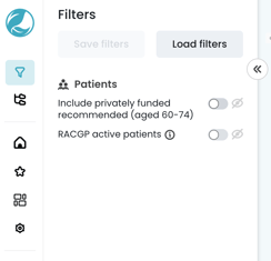 An image of the filters panel in Cubiko